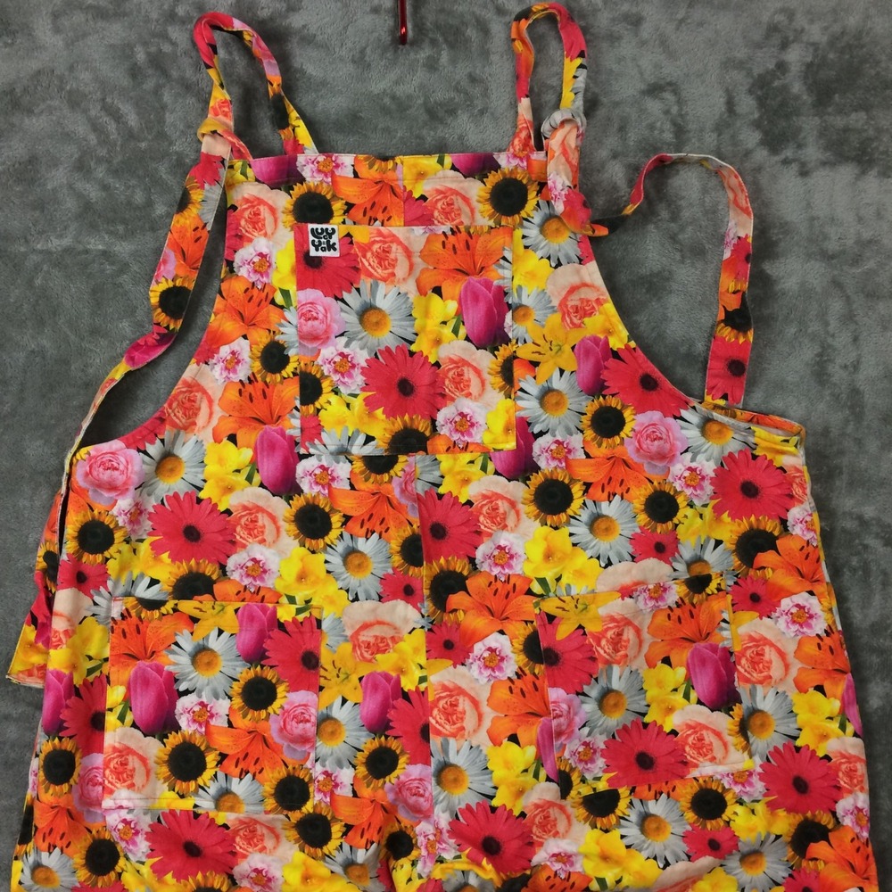 Lucy and Yak Overalls Womens 16 Dungarees Multicolor Flower Power Outdoors - Picture 4 of 16